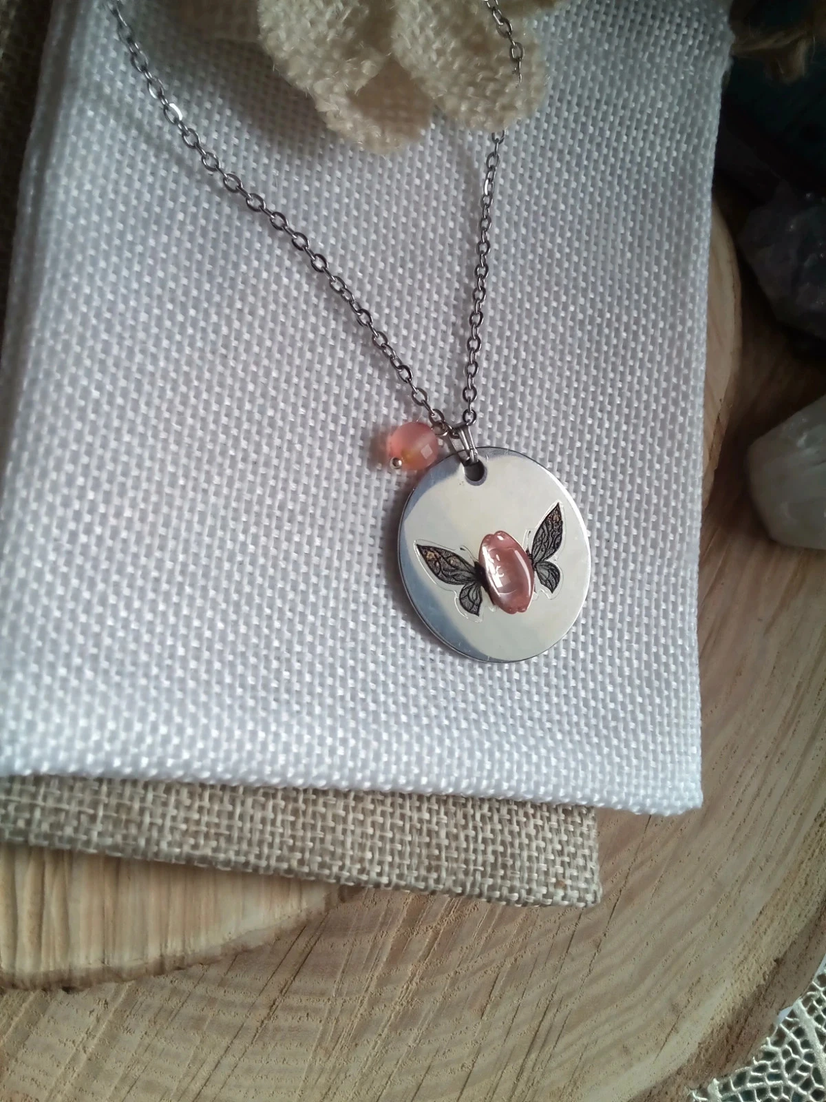 Collier mimi et pierres de tourmaline melon d'eau – photo 2